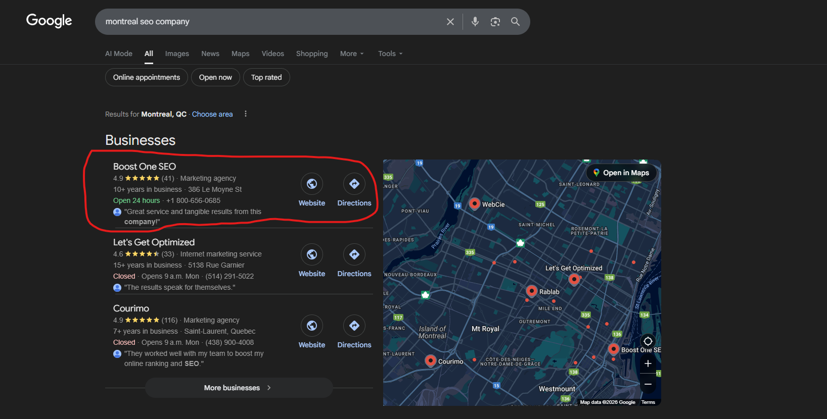 SEO agency team working on organic search strategy in Montreal