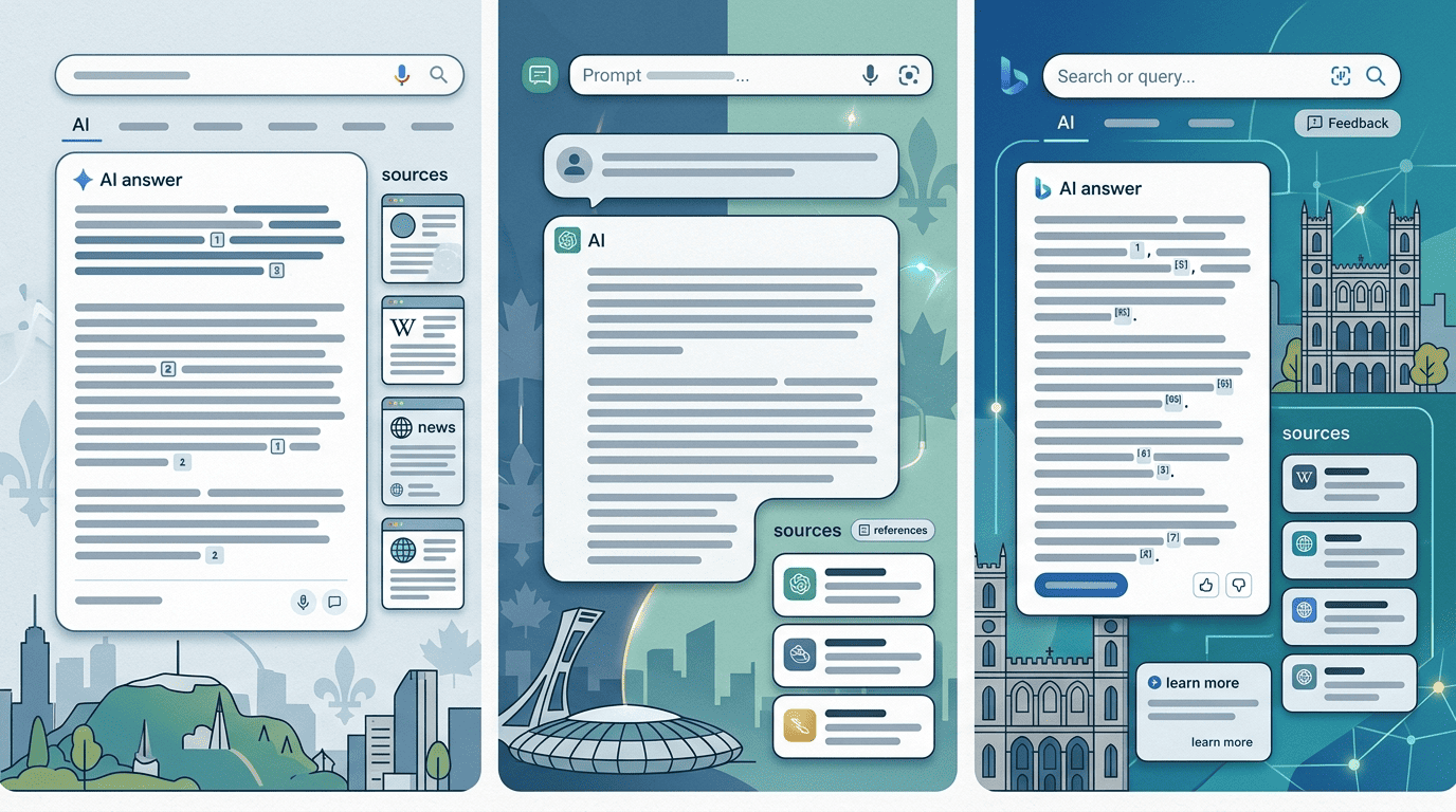 Example of AI Overviews style result for Montreal searches