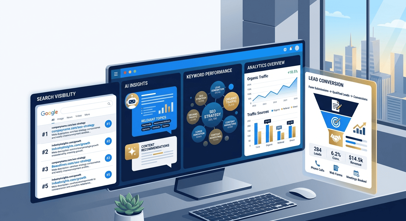 B2B SEO agency strategy for Google search and AI search visibility