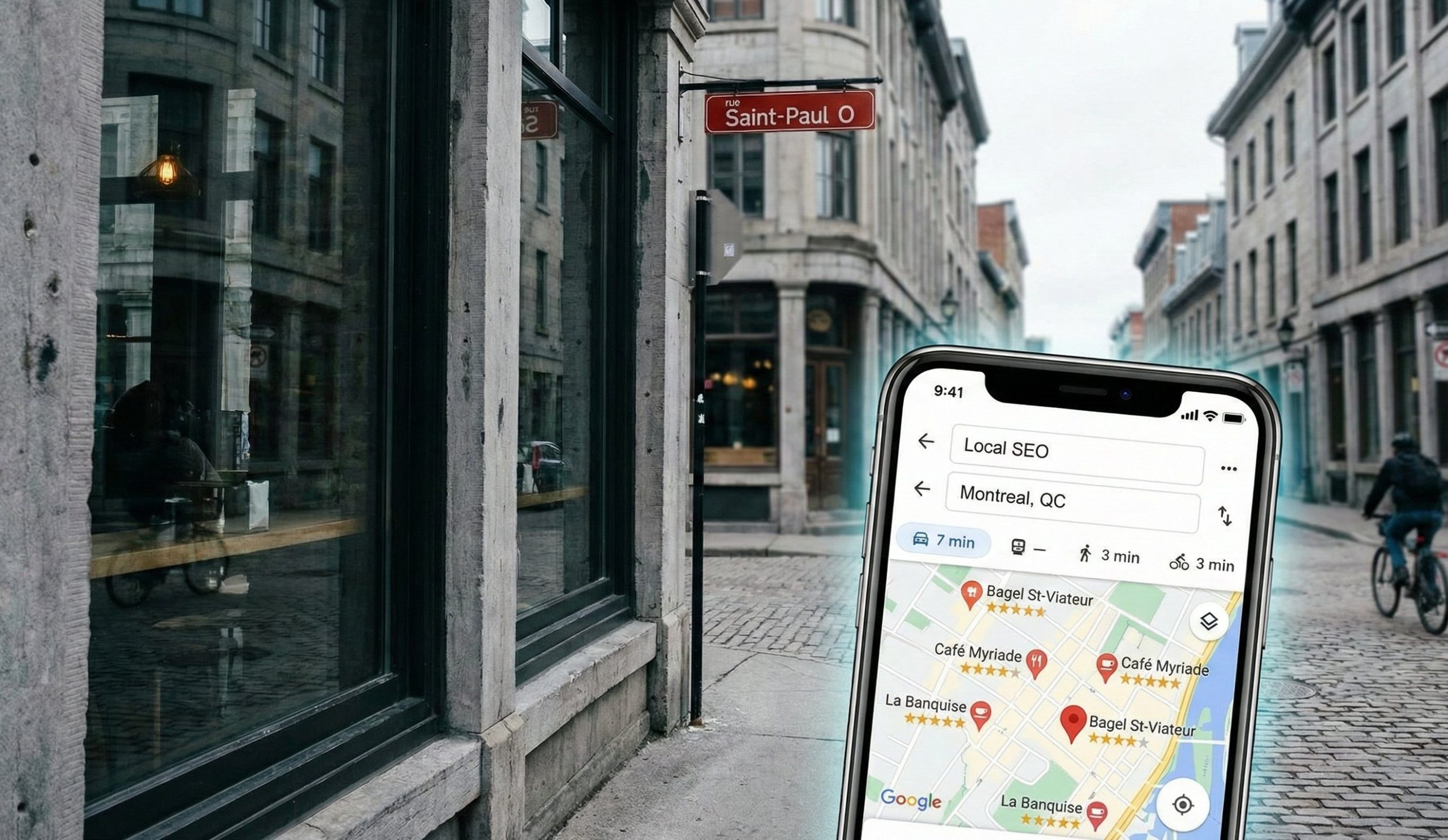 Local SEO in Montreal, map visibility and local search results