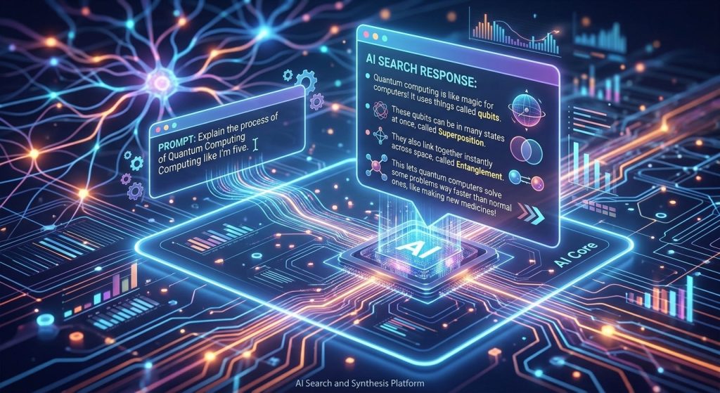 AI search giving an answer after prompt