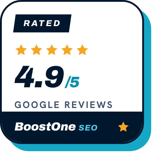 Note de 4,9 sur 5 dans les avis Google, Boost One SEO Montr&eacute;al
