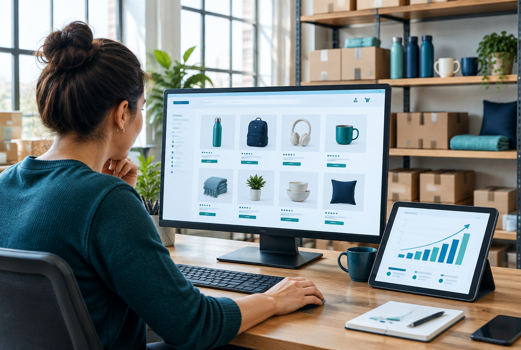 Services de SEO pour le commerce &eacute;lectronique &agrave; Montr&eacute;al, catalogue de produits d'une boutique en ligne et croissance des ventes &agrave; l'&eacute;cran