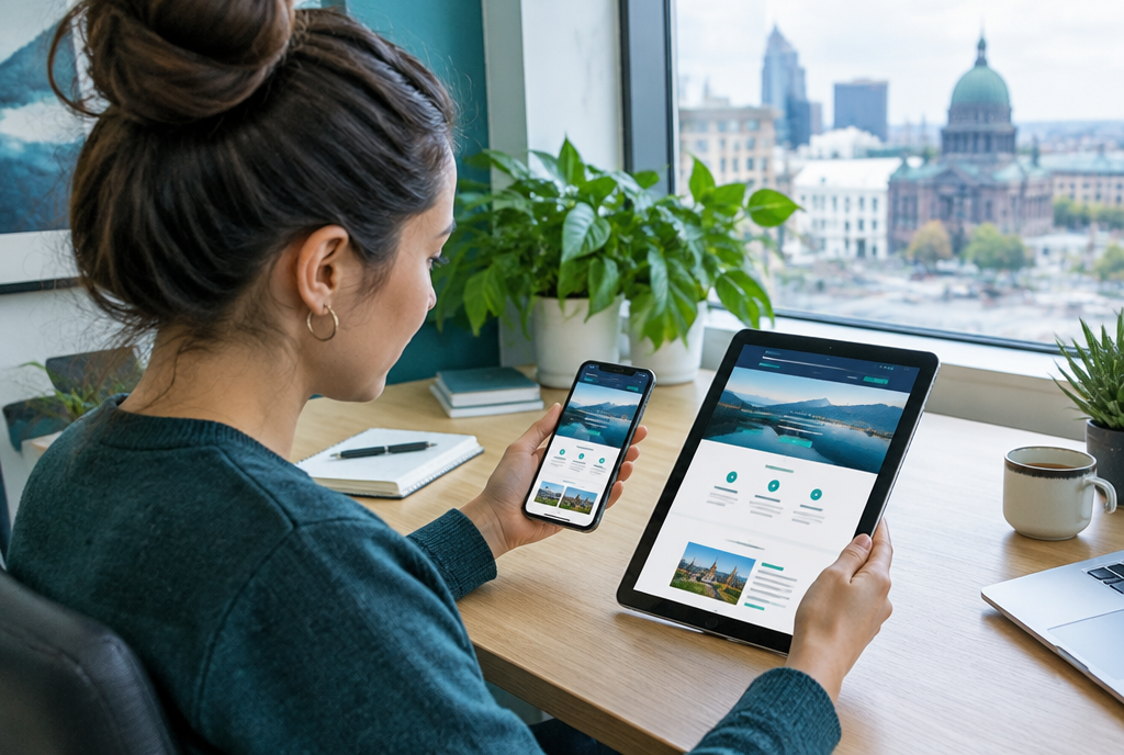 Conception Web mobile d'abord et favorable au SEO &agrave; Montr&eacute;al, site responsive test&eacute; sur un t&eacute;l&eacute;phone et une tablette